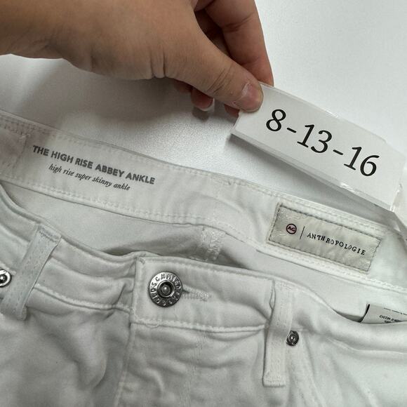 Adriano Goldschmied Jeans Womens‎ 29 White High Rise Abby Ankle Skinny Anthro - Picture 5 of 9